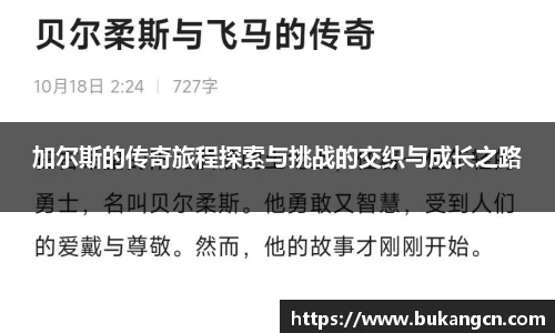 加尔斯的传奇旅程探索与挑战的交织与成长之路